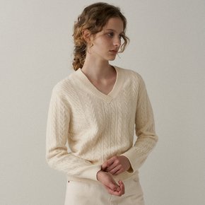 [블랭크03] cashmere cable pullover (cream)