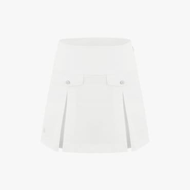 페어라이어 A라인 포켓 맞주름 스커트 (화이트)