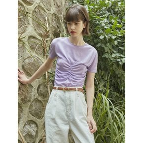 [LINE] Shirring Top Layered T-Shirt (Lavender)