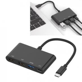 C타입 멀티허브 태블릿 충전 키보드/마우스/USB메모리 4in1 3USB+C