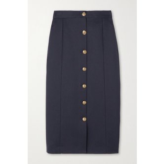 골든구스 Appliquéd Gabardine Midi Skirt 네이비