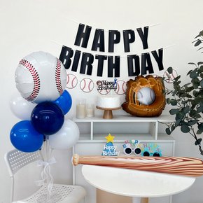 야구 풍선 생일 파티 세트 네이비 아이생일파티 KBO