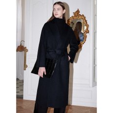 Cashmere Handmade Shawl Coat - Black