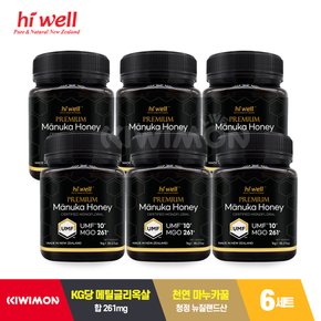 [6박스 세트] 하이웰 뉴질랜드 마누카꿀 맛있는꿀 마누카 UMF 10+ 1kg