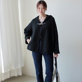 [최초가 129,000원][르포엠]리에트 울 블렌드 후드 판초 니트 자켓