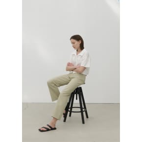 (BL-4213)LINEN CROP TUCK SHIRTS