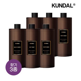 쿤달 퍼퓸 실내용 방향제 디퓨저 리필 500ml x6개(향 5종 중 택 1)