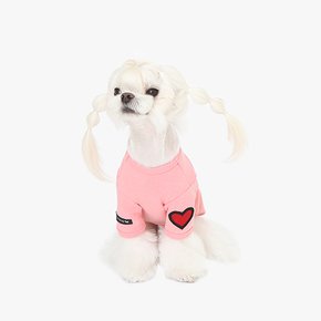 (70% 땡처리) 이츠독 핑퐁하트 스판 강아지 티셔츠 핑크 2XL (가슴둘레 38-40cm 체중 8-11kg)