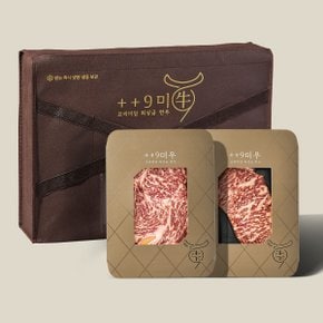 [바로배송][냉장]1++No9등급 투뿔 시그니처 구이 선물세트 500g (등심250g/채끝살250g)