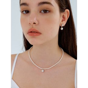 cubic point swa pearl necklace