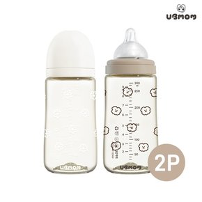 NEW PPSU 디자인 아기 젖병 280ml 2P(꼭지포함) + 젖꼭지2P