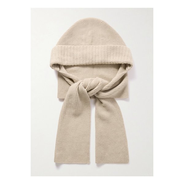 이브살로몬 후드 골지 울 캐시미어 혼방 스누드 베이지 46376663162873899