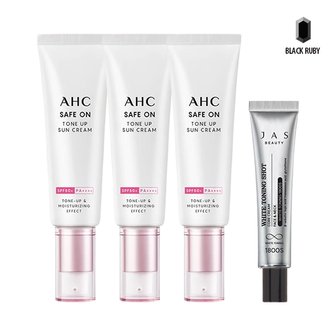  AHC 세이프온 톤업 선크림 50ml x3 + 쟈스 토닝샷 기미크림 15ml