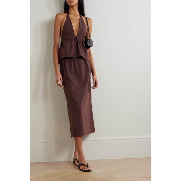 데이지 스튜디오 미드 데이 코튼 포플린 드로우스트링 미디 스커트 46376663162961565