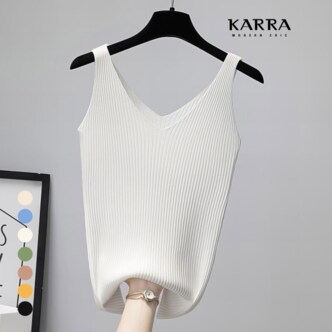 카라 KARRA 더블골지브이넥나시니트_A4M0426