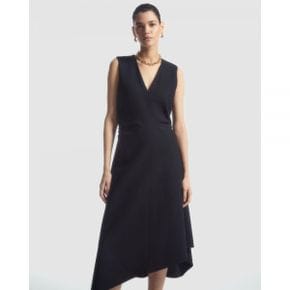 5215264 COS Gathered Asymmetric Midi Dress - Black Dark