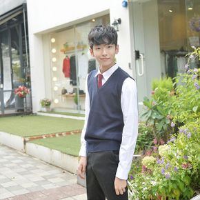교복몰 보풀방지 네이비 롱 교복조끼 남자 _P343223939