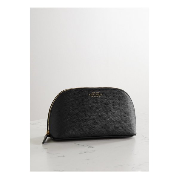 스마이슨 파나마 텍스처 가죽 코스메틱 케이스 블랙 46376663162874307