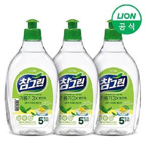 참그린 녹차 기름기 뽀드득 주방세제 500g용기 3개