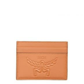 우먼 MCM Himmel Lauretos 모노그램 레더 카드홀더 카드지갑 Terracotta 9287758