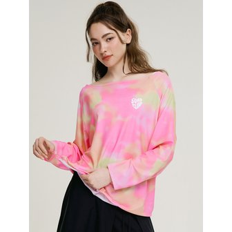 레이지비 코튼캔디 스트링 상의 오버핏 여성 롱슬리브 핑크