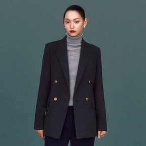 [정상가 138,000원] 더엣지 체크 더블 셋업 자켓 WYJK6G01