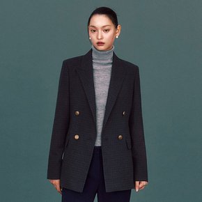[정상가 138,000원] 더엣지 체크 더블 셋업 자켓 WYJK6G01