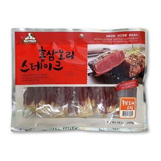 오너클랜 애완동물 건강 간식식품 홍삼 오리스틱 스테이크 400g