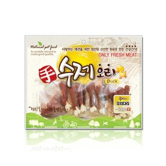 오너클랜 수제 오리다리 300g 강아지껌 뼈간식 애완동물식품