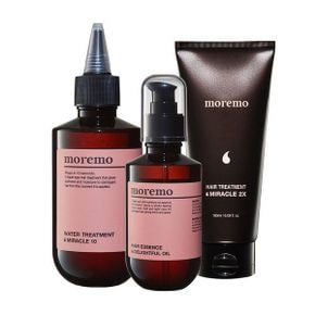 모레모 수분&단백질 케어 세트 딜라이트풀 오일 70ml+미라클 2X 180ml+워터 트리트먼트 미라클 10 200ml