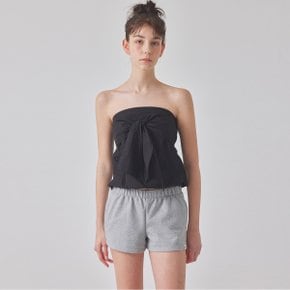 [TOPGIRL] RIBBON-TIE WOVEN TUBE TOP_T416TP127(BK)