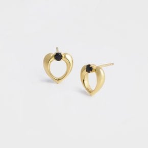 black onyx heart earrings