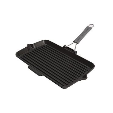  독일 스타우브 그릴팬 Staub 1202223 Rectangular Grill Pan with Red Silicone Handle 1344315