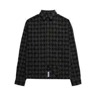 세인트페인 SP 크롭 타탄 체크 셔츠 블랙