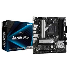 ASRock AMD Ryzen 30004000 AM4) A520 Micro ATX A520M Pro4 시리즈(Soket 대응 칩셋 탑재