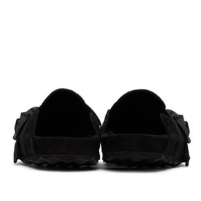 블랙 스웨이드 슬리퍼 OWIJ020S23LEA0011010 Black/Black