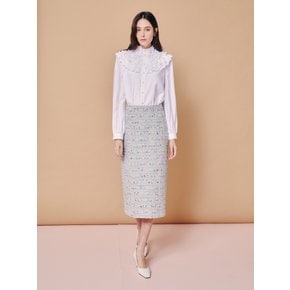 JS2A0BLX21[클래식 로맨틱 러플 하이넥 블라우스]