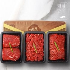 [명절 후 배송][냉장][해담한우] 1등급 한우 감사정육세트 1호 1.5kg (불고기+국거리+산적/각 500g)