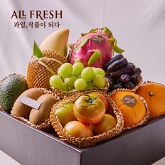 올프레쉬 프리미엄 병문안 과일선물세트 친환경 포장 1호 2.3kg이상 제철과일 특품 9종 (대저토마토, 천혜향 외)