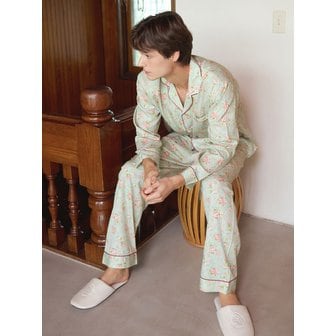 루나루즈 스튜디오 남성 로즈듀오 모달코튼 긴소매 카라넥 투피스 잠옷