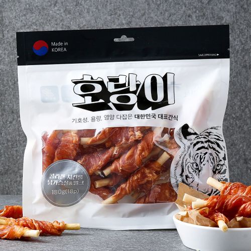 호랑이 독 콜라겐 치킨롤 닭가슴살&밀크 180g