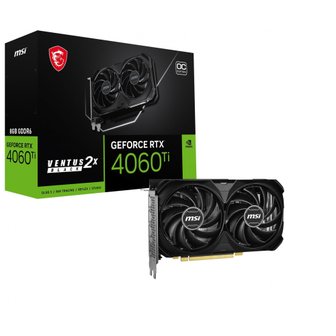  지포스 RTX 4060 Ti 8G 벤투스 2X 블랙 E1 OC 2 PCIe4.0 VD8839 듀얼 팬 슬롯 사이즈 연결