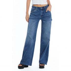 4286680 HINT OF BLU Raw Hem Wide Leg Carpenter Jeans