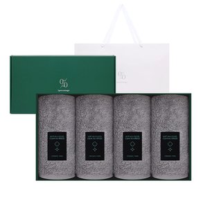 송월타올 1퍼센테이지 블랙라벨 그레이솝 항균200g 타올 4P 선물세트