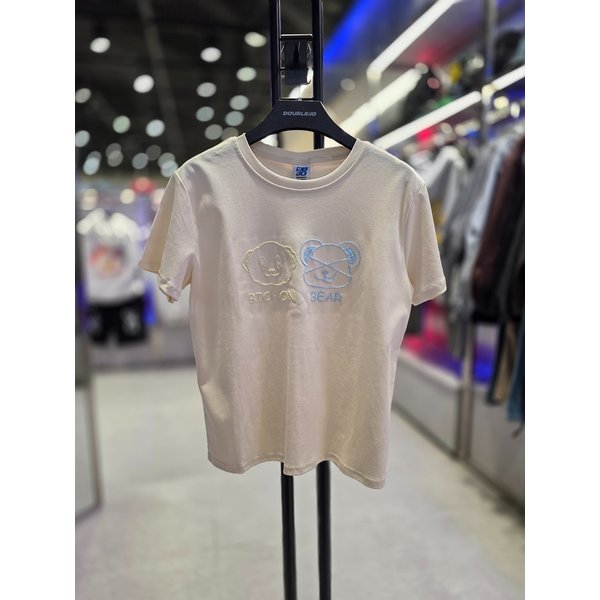 [시흥점] 26`여성용 비숑과 베어 자수 세미 크롭반팔티(옐로우)/JHZZ37402YE