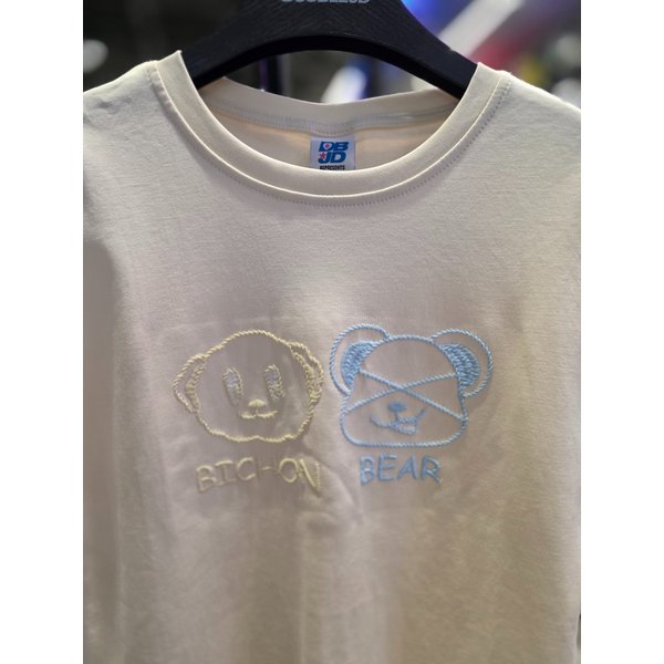 [시흥점] 26`여성용 비숑과 베어 자수 세미 크롭반팔티(옐로우)/JHZZ37402YE