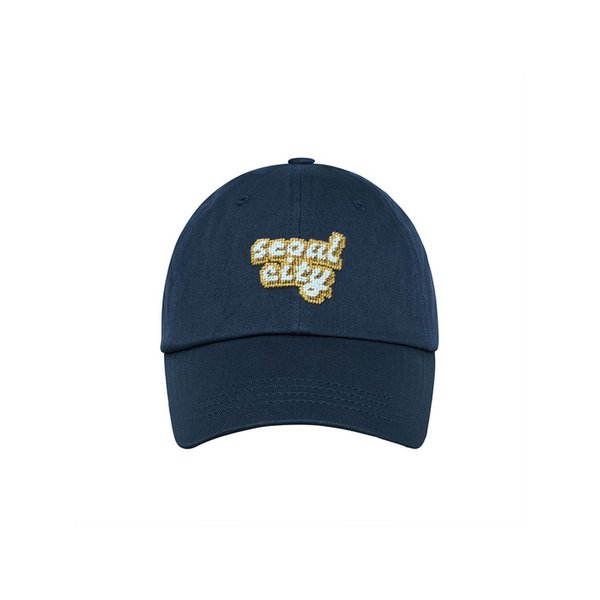 SEOUL CITY NEEDLEPOINT HAT - NAVY