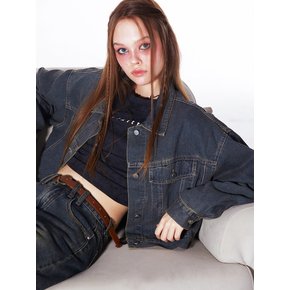 Vintage Oversized Denim Jacket (INDIGO)