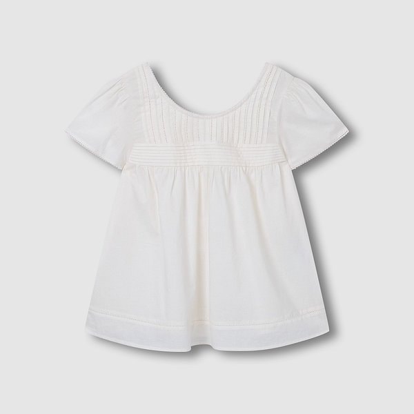 여 아일렛 반팔 파자마 셔츠 J206201081006