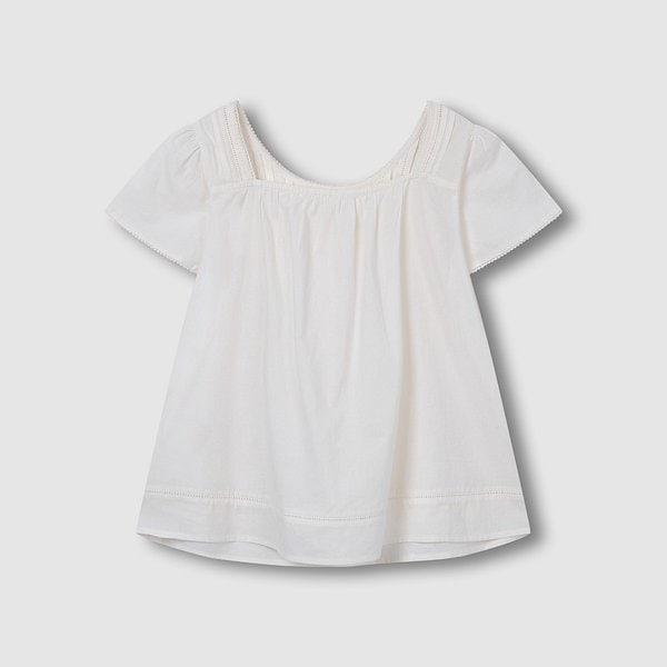 여 아일렛 반팔 파자마 셔츠 J206201081006